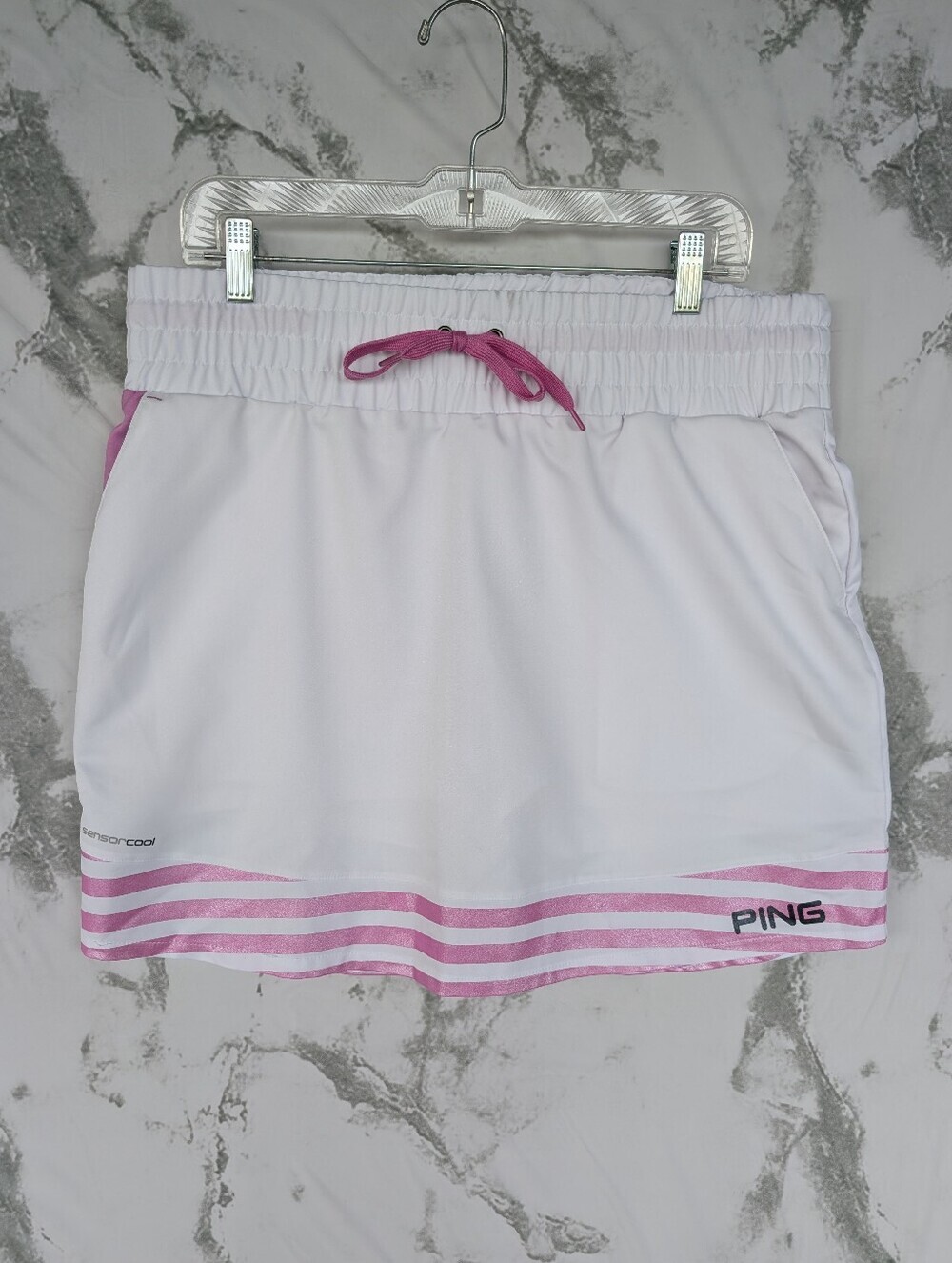 Ping White Pink Sensorcool Golf Skort Women's Large